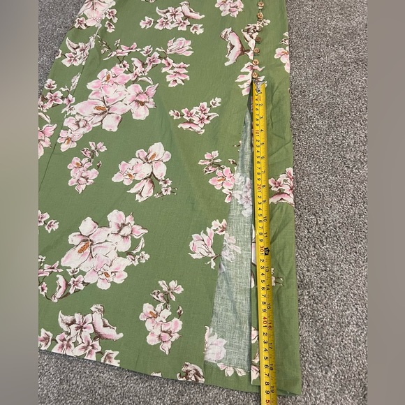 1 day sale! $15! NWT Zara Linen Blend Skirt Green Floral Size Small  3271/781 - Picture 8 of 15